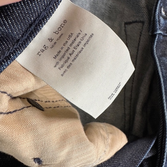 Rag & bone Slim Fit 2 Denim Men’s Tonal Rinse Dark Wash Blue Jeans 28 - Picture 6 of 9